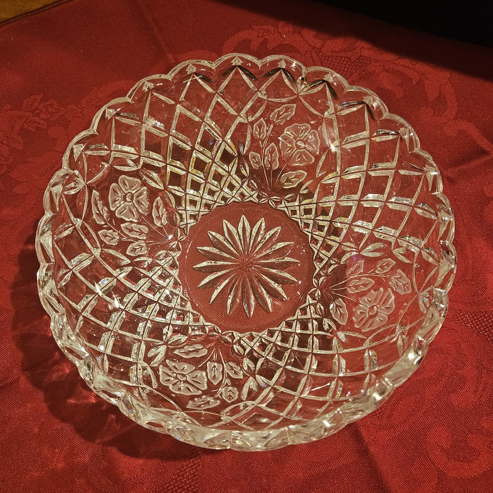 Intricate Floral Crystal Bowl